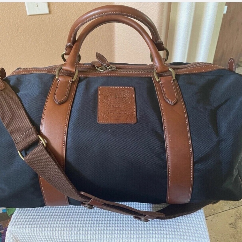 NEW Ralph Lauren DUFFLE Gym CARRY-ON Bag Blue may have some scuffs from storage